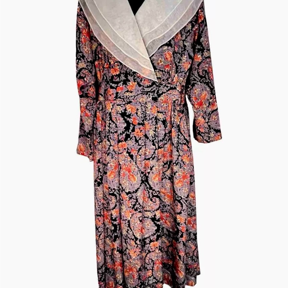Vintage Leslie Fay Collections Floral Dress Size 12, Long